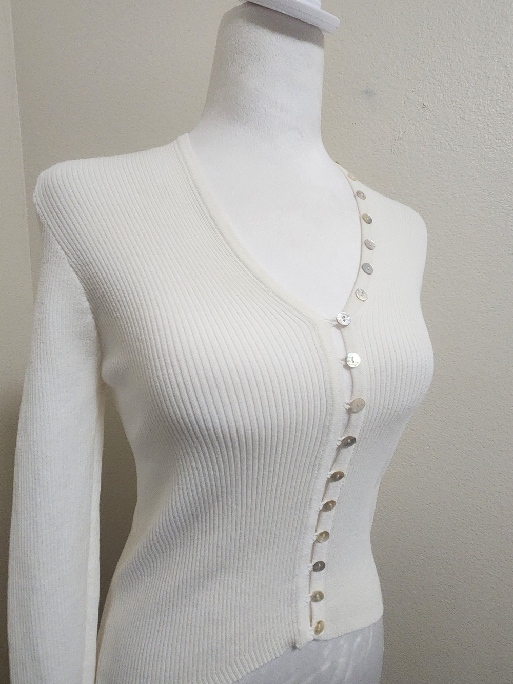Zara Ribbed Knit Ivory Cream Cardigan S Quiet Luxury Balletcore Capsule Minimal
